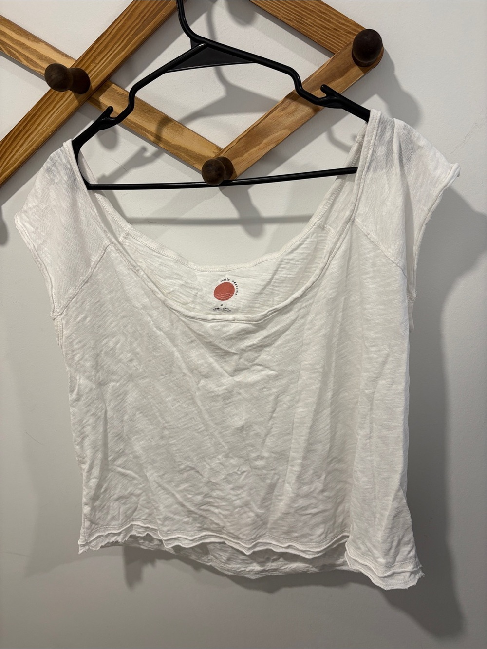 Daily Practice by Anthropologie ivory cotton slub jersey tee